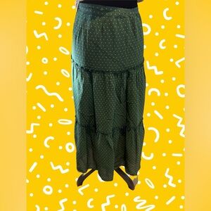 Green Polka Dot Maxi Skirt